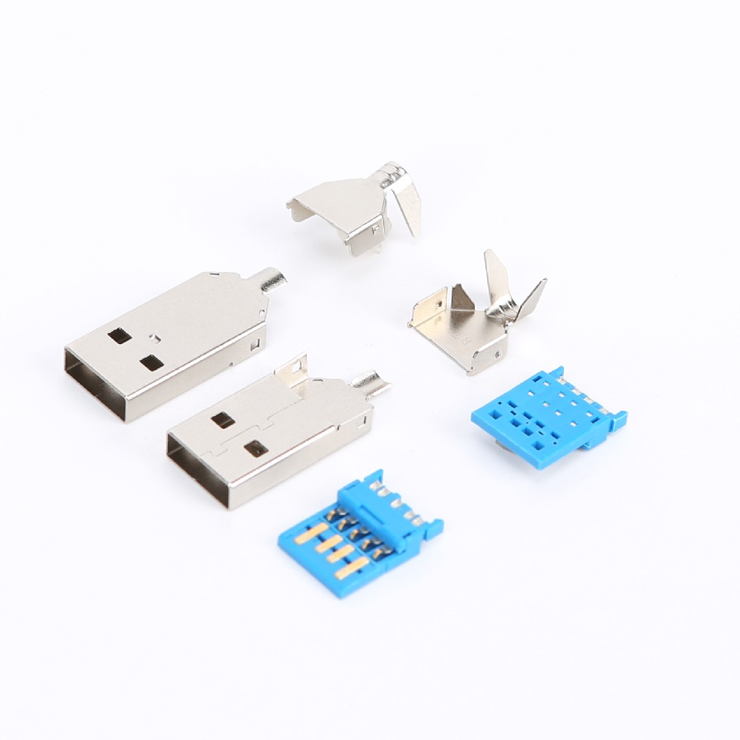 B13W01 USB3.0 AM/MD 焊线三件式 10Gbps