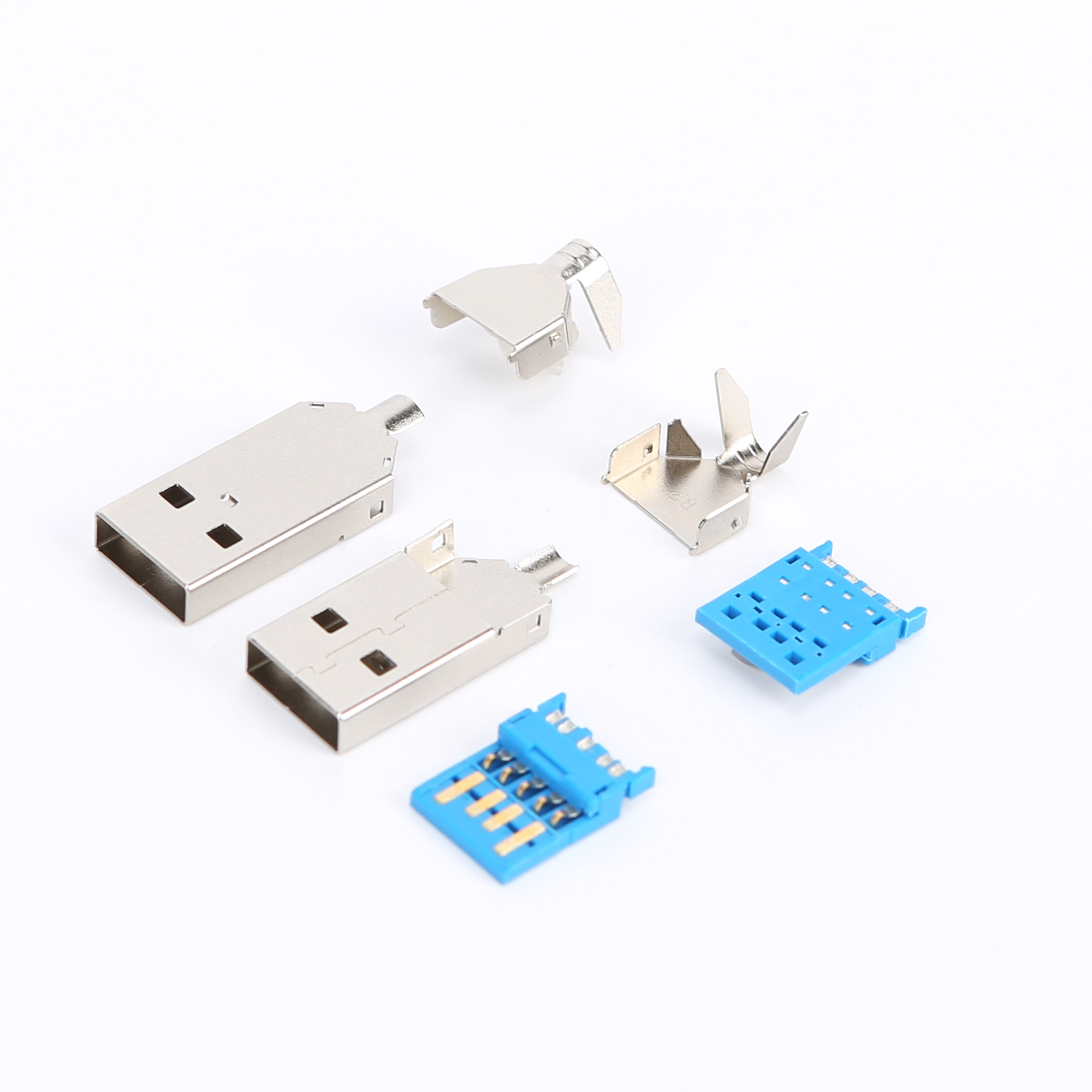 B13W01 USB3.0 AM/MD 焊线三件式 10Gbps